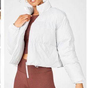 Fabletics White Cropped Puffer Jacket